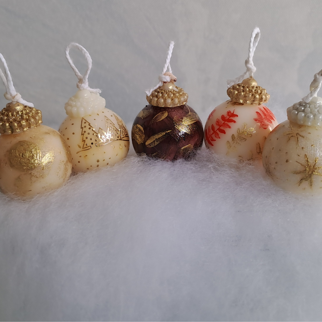 5 teilige kleine Weihnachtskugeln